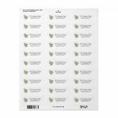 Feestelijke Kerst Mistletoe Berries Custom Text Etiket (Full Sheet)