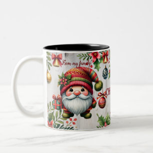 Feestelijke kerst mok met kabouters, seizoensgebon