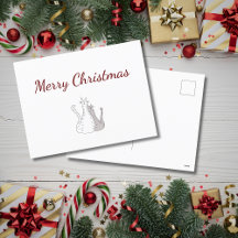 Feestelijke Kerst Mopshonden Tekening Vakantie 