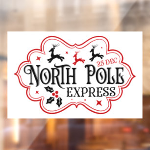 Feestelijke Kerst Noordpool Express Raamsticker
