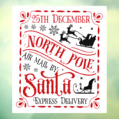 Feestelijke kerst Noordpool luchtpost Raamsticker (Vel 3)
