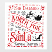 Feestelijke kerst Noordpool luchtpost Raamsticker (Vel)