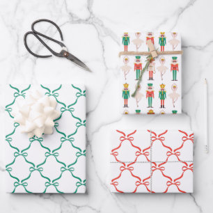 Feestelijke Kerst Notenkraker Ballerina Inpakpapier Vel