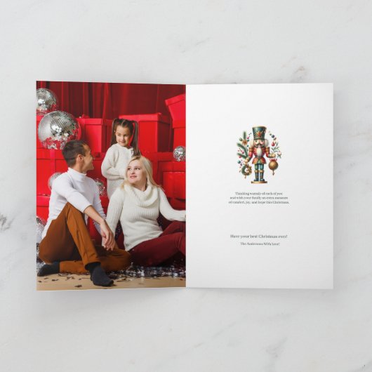 Feestelijke Kerst Notenkraker Custom Photo Kaart (Binnen)