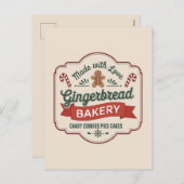 Feestelijke kerst peperkoek bakkerij feestdagenkaart (Voorkant / Achterkant)