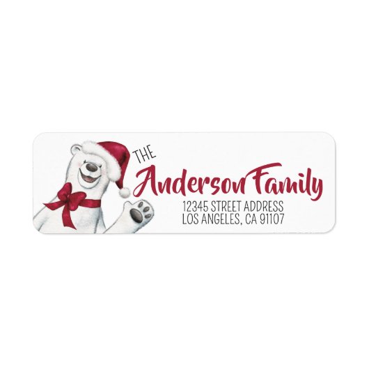 Feestelijke kerst Polar Beer Etiket (Voorkant)