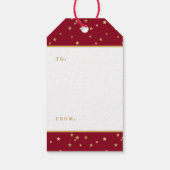 Feestelijke Kerst Red Bow & Ribbon Vakantie Cadeaulabel (Achterkant)