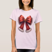 Feestelijke Kerst Red Bow T-shirt (Voorkant)