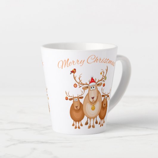 Feestelijke Kerst- Rendier-Mok Latte Mok (Rechterhoek)