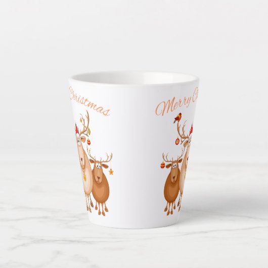 Feestelijke Kerst- Rendier-Mok Latte Mok (Voorkant)