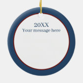 feestelijke kerst sneeuwman toevoegen datum berich keramisch ornament (Achterkant)