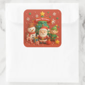 Feestelijke Kerst stickers met de Kerstman (Tas)