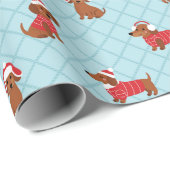 Feestelijke Kerst Teckel Inpakpapier (Rol Hoek)