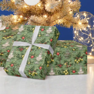 Feestelijke kerst tegelpatroon  bollen cadeaupapier