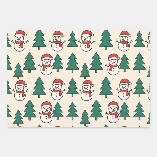 Feestelijke Kerst Verpakking Papier Flat Sheet Set Inpakpapier Vel (Voorkant)