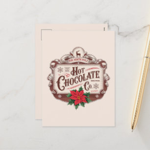 Feestelijke kerst warme chocolademelk bericht toev feestdagenkaart