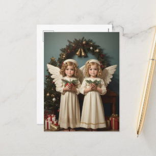 Feestelijke Kerst waterverf Angels Vakantie Feestdagenkaart