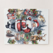 feestelijke kerst waterverf Santa Legpuzzel (Horizontaal)