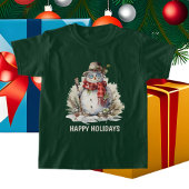 Feestelijke Kerst waterverf sneeuwpop tekst toevoe T-shirt