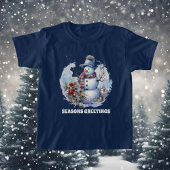 Feestelijke Kerst waterverf sneeuwpop tekst toevoe T-shirt