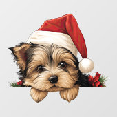 Feestelijke kerst Yorkshire Terrier Raamsticker (Vel)