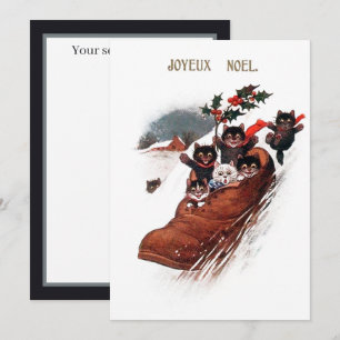 feestelijke kerstagekatten geven je gevoel notitiekaartje