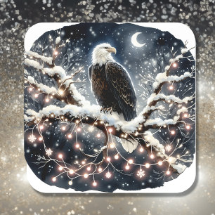 feestelijke kerstarend vierkante sticker