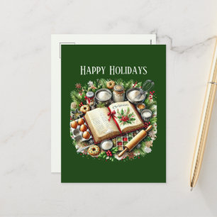 Feestelijke kerstbakkerij liefhebbers feestdagenkaart
