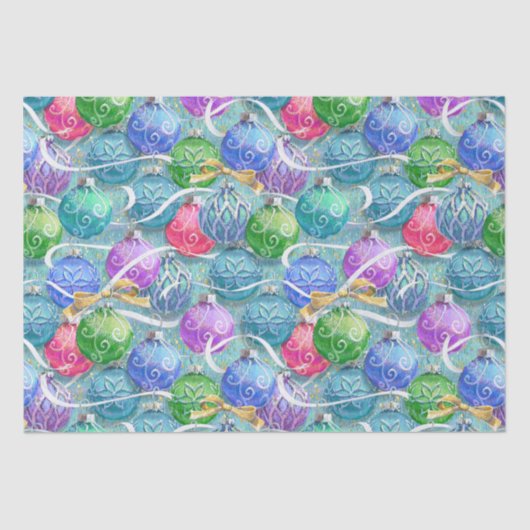 feestelijke kerstballen tissuepapier (Voorkant)