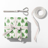 Feestelijke kerstbomen - Cream achtergrond Cadeaupapier