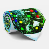 Feestelijke kerstbomen met lichtjes stropdas (Opgerold)