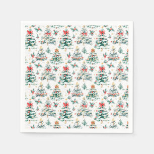 feestelijke kerstbomen servet