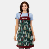 Feestelijke Kerstbomen Winter Gepersonaliseerde Na Schort (Gedragen)