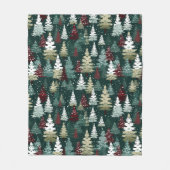 Feestelijke kerstbomen Winter Sneeuwvakantie Fleece Deken (Voorkant)