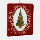 Feestelijke kerstboom aangepaste vakantie keramisch ornament (Rechts)