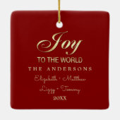 Feestelijke kerstboom aangepaste vakantie keramisch ornament (Achterkant)