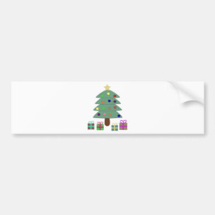 feestelijke kerstboom bumpersticker