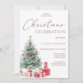 Feestelijke Kerstboom & Cadeaus Kerstfeest Kaart (Voorkant)