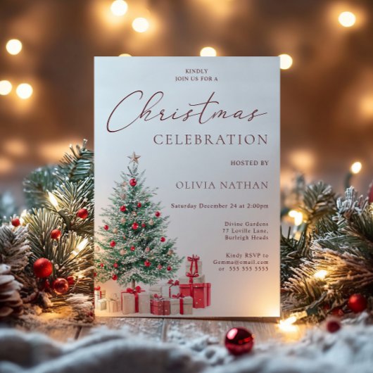 Feestelijke Kerstboom & Cadeaus Kerstfeest Kaart