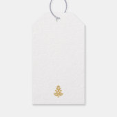 Feestelijke Kerstboom Custom Family Name Green Cadeaulabel (Achterkant)