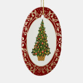 Feestelijke Kerstboom Custom Keramisch Ornament (Rechts)