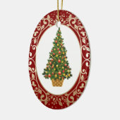 Feestelijke Kerstboom Custom Keramisch Ornament (Links)