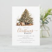 Feestelijke kerstboom kerstfeest kaart (Staand voorkant)