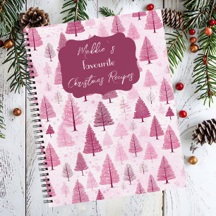 Feestelijke kerstboom patroon recept notitieboek