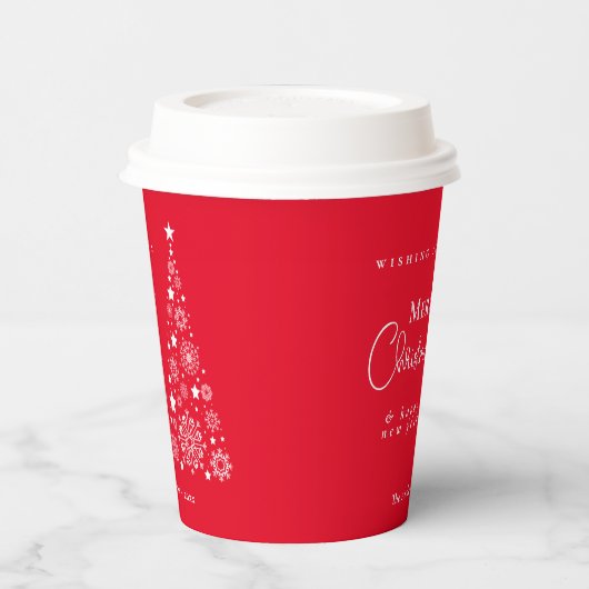 Feestelijke kerstboom Rood Papieren Bekers (Links)