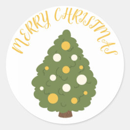 Feestelijke kerstboom Sticker met "Merry Christm