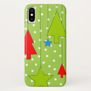 Feestelijke kerstboomprint iPhone x hoesje