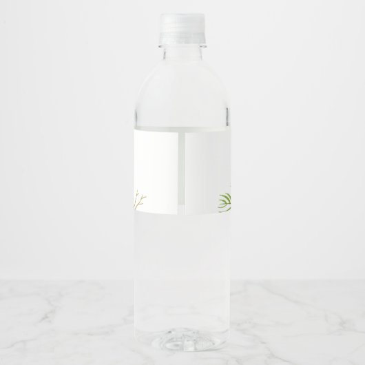 Feestelijke Kerstbruiloft Bloemen Gepersonaliseerd Waterfles Etiket (Achterkant)