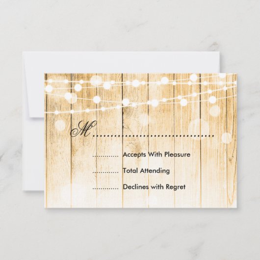 Feestelijke kerstbruiloft RSVP Tree Lights Ribbon (Voorkant)