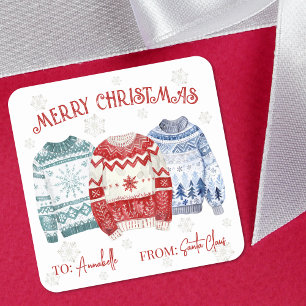 Feestelijke Kerstcadeaublaadje Sticker